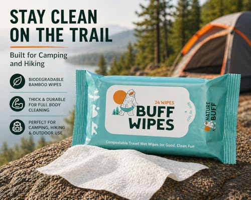 Camping Wet Wipes - Biodegradable Full Body Cleansing Wipes, 1 Count