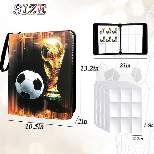 QANYYO 900 Pockets Soccer Card Binder with Removable Sleeves & Zipper Storage - Collectible Sports Card Album
