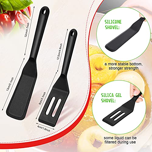 Mini Silicone Spatula Set - 2-Piece Nonstick Turner for Kitchen