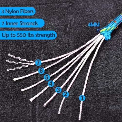 550 Paracord Rope 5/32" x 100' Survival Cord - Ocean