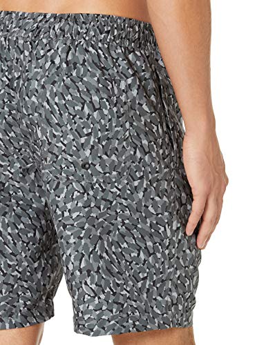 Men's 9" Breathable Swim Trunks with Mesh Lining - Charcoal Graphic Marks