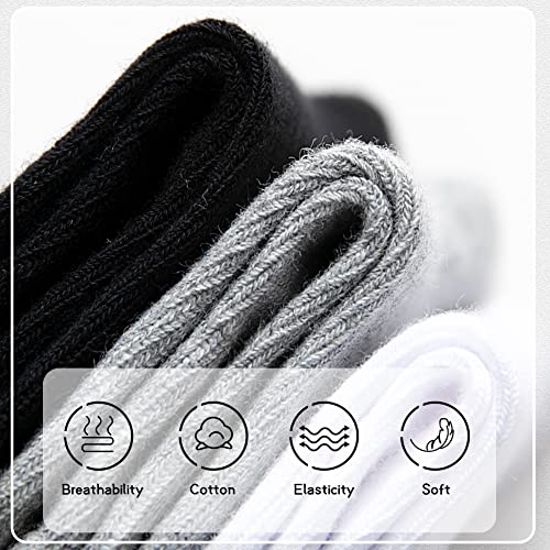 Kids Athletic Crew Socks - 10 Pairs White, 9-12 Years