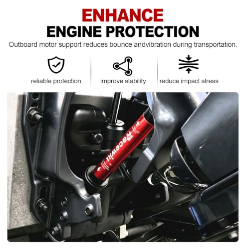 8.75 Inch Red Transom Saver Outboard Motor Support for 150HP+ Engines, 2-Pack - Racewill