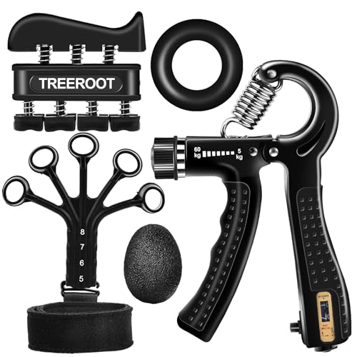 5PCS Grip Strength Trainer Kits, Hand Gripper Strengthener, Forearm