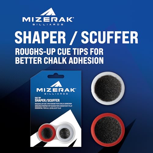 Billiard Cue Tip Scuffer and Shaper Tool - Enhance Chalk Retention
