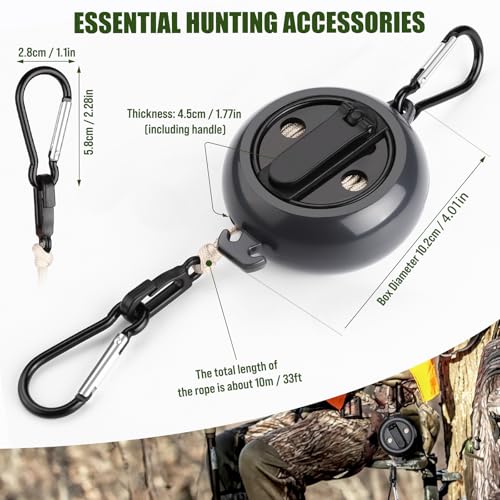 TOBWOLF Black Retractable Bow & Gear Hoist, 33FT Hunting Tree Stand Accessory