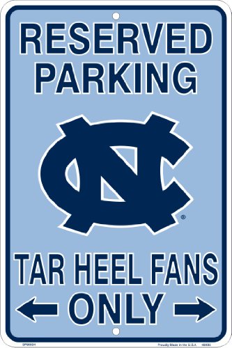 UNC Tarheels Metal Parking Sign - 8x12 Embossed Aluminum