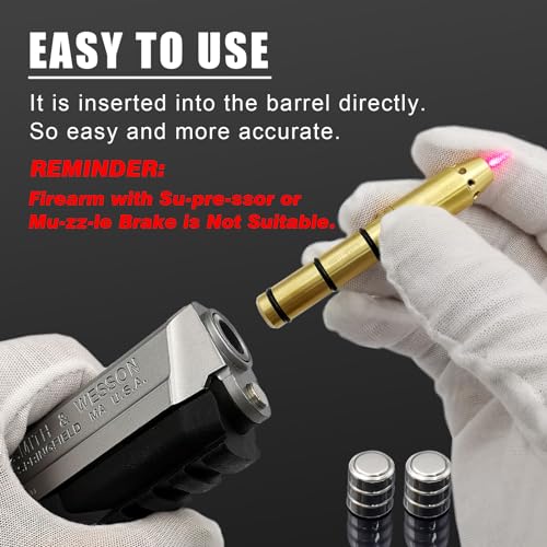 Angeebin 7.62/.308WIN/.32acp/30-30WIN/30-06 Laser Bore Sight for Rifles & Pistols