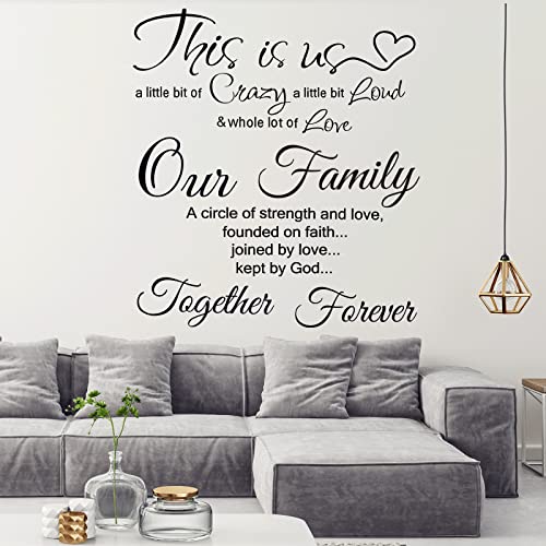 Inspirational Family Quotes Wall Decals Set - 19 Phrases