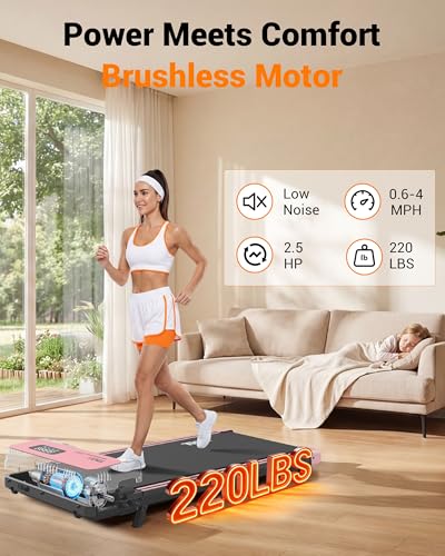 Walking Pad with Vibration Plates and Incline - Pink