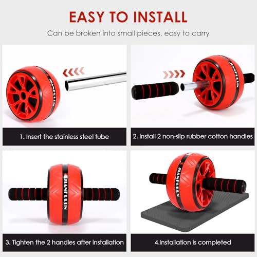 Ab Roller Wheel for Core Strength Training - Black+Yellow