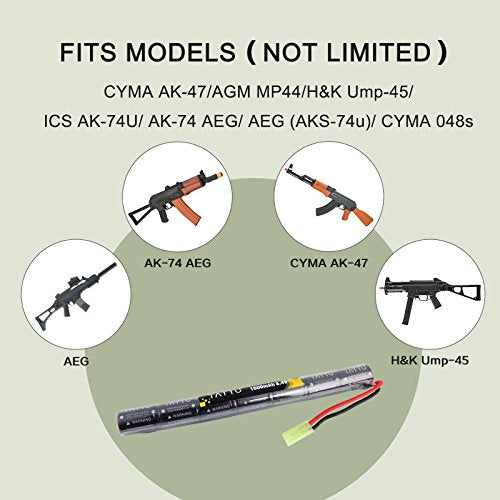 8.4V 1600mAh NiMH Airsoft Battery with TMY Connector - Butterfly Stick