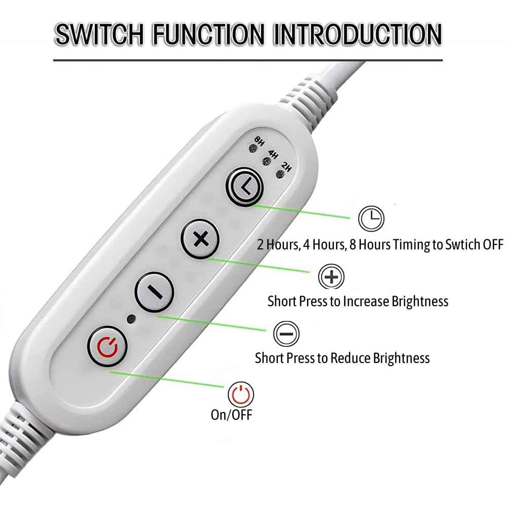 Pendant Light Cord with E26/E27 Socket, 15FT Extension Cable, Stepless Dimming, 2/4/8H Timer, On/Off Switch, Lampshade Holder – Hanging Light Kit for DIY Pendant Lamp, Plug in Pendant Lighting – White