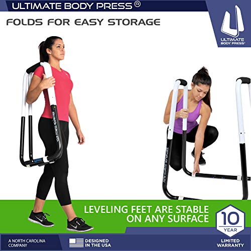Adjustable Dip Bar Fitness Station - Folding Design with Angled Grips