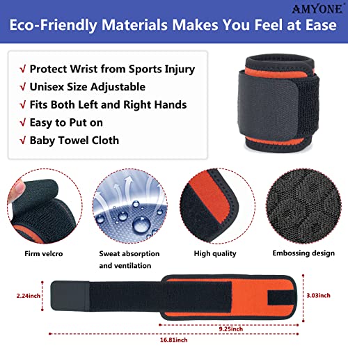 Wrist Brace - 2 Pack Highly Elastic Compression Support - Cork Orange