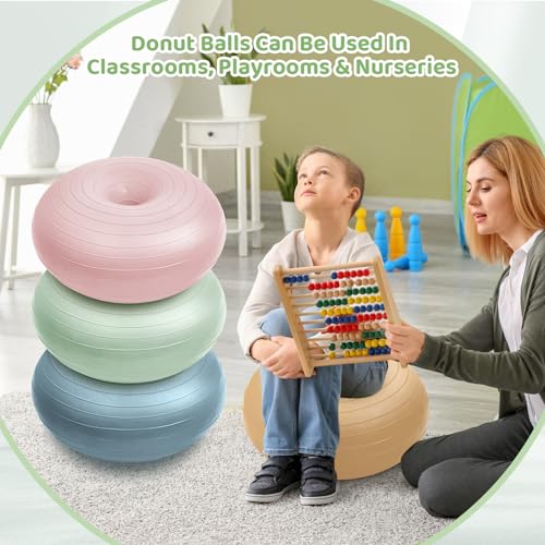 Inflatable Yoga Donut Ball Chairs - 4 Pcs Boho Color Set