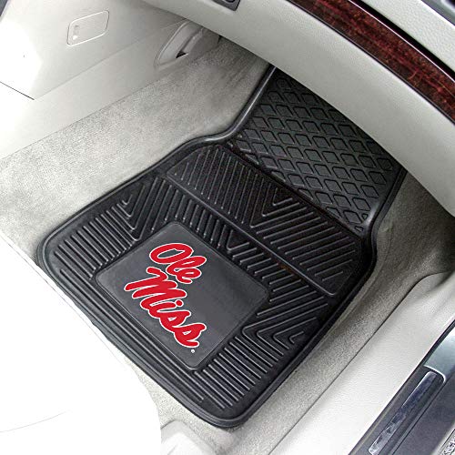 Heavy Duty Vinyl Car Mat Set - Ole Miss Rebels - Front/Team Color
