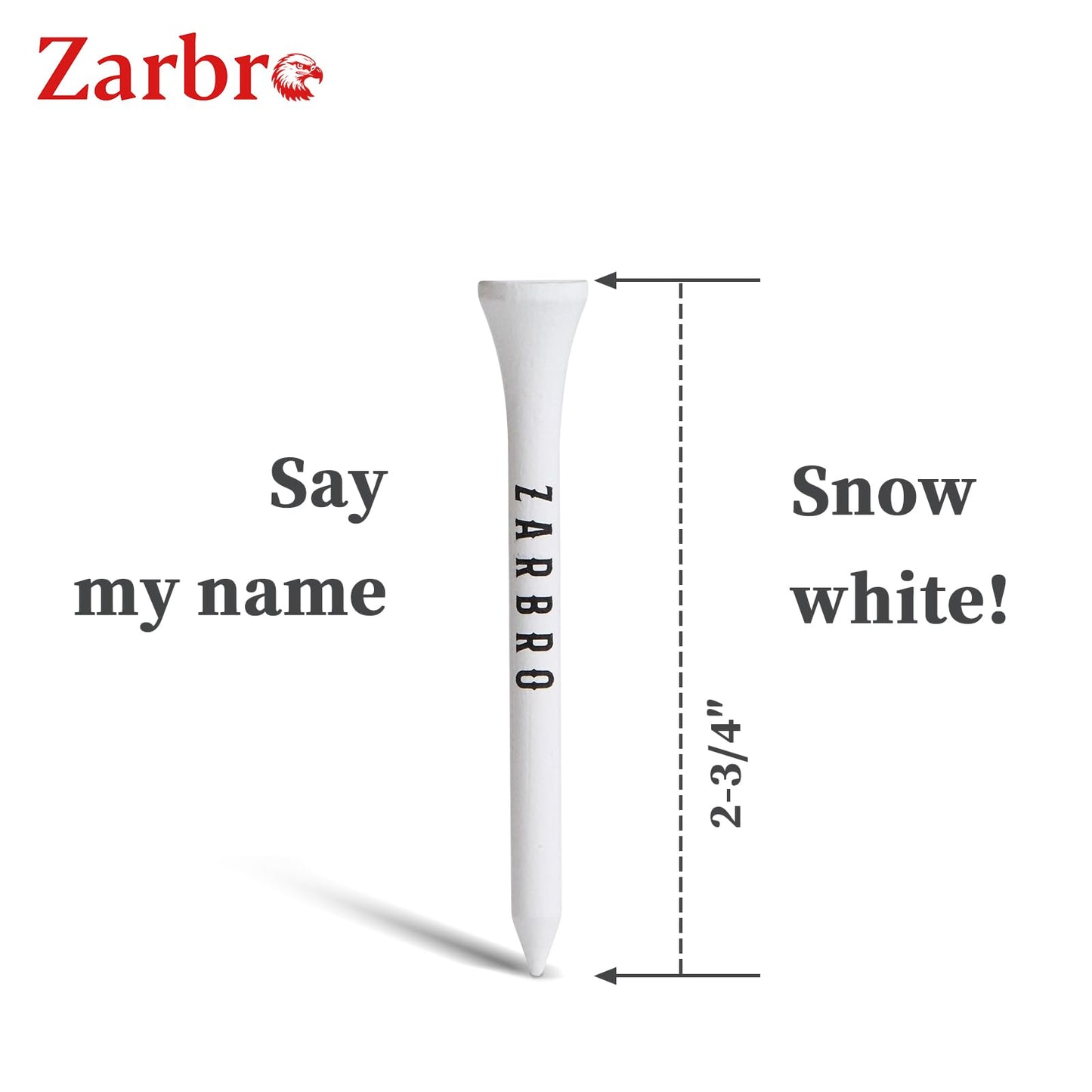 zarbro Premium Bamboo Wood Golf Tees,(72Units(Pack of 4)) Funny Golf Bag Accessories,2 3/4 Golf Tees in Stylish Box, Length 70mm, Zero harm to Club,Elegant Design,Gifts for Golfers