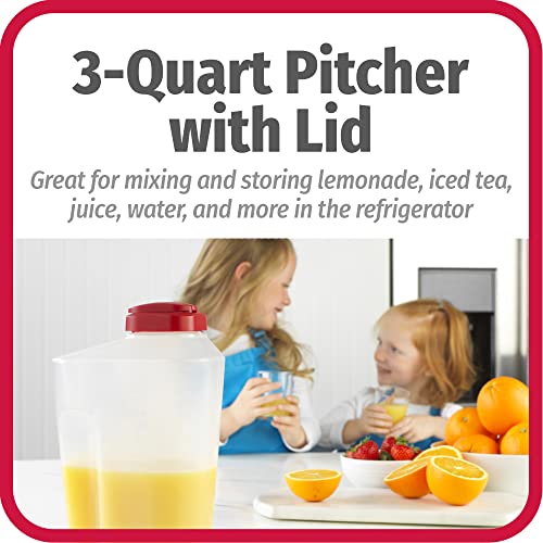 GoodCook 3-Quart BPA-Free Plastic Pitcher with Snap Lock Lid - Pack of 4, 96oz