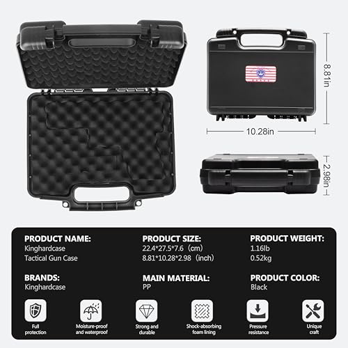 9mm Hard Gun Case with TSA Lock - Portable Handgun Storage