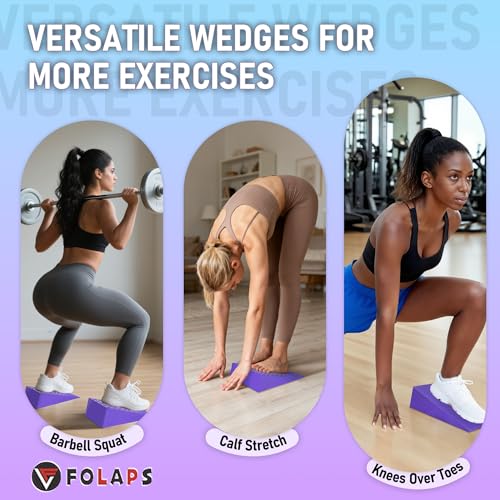 Squat Wedge Block with Guide - Heel Elevated Squat Board - Purple