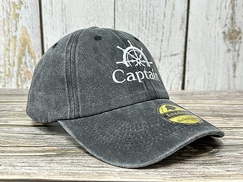Enodtter Captain First Mate Crew Embroidered Baseball Cap - Washed Black
