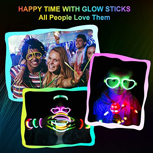 Glow Sticks Bulk Party Supplies | 70 PCS 8 Inch Glowsticks with Connectors | Glow in the Dark Light Up Sticks Party Favors Decorations