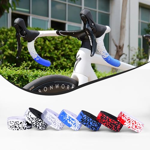 Shock-Absorbing Silicone Handlebar Tape for Road Bikes – 3mm Thick, Anti-Slip, White to Black – Set of 2