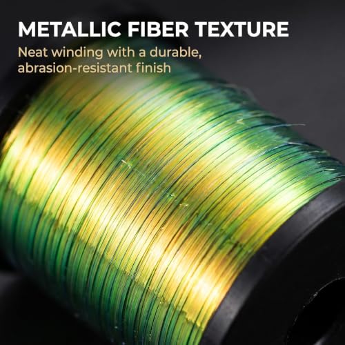 Green Peacock Flat Tinsel Fly Tying Floss Thread - 35 Yards