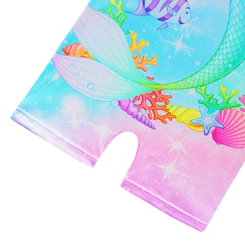 Sleeveless Gymnastics Leotard for Girls - Blue Fishtail, 2-3T