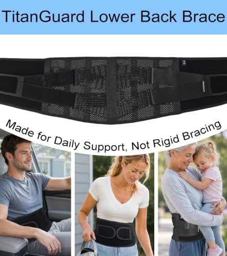 TitanGuard L/XL Lumbar Support Belt for Lower Back Pain Women & Men