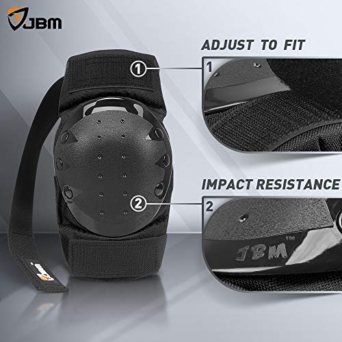Knee Pads, Elbow Pads & Wrist Guards Set - Large (12+ Years) - Black