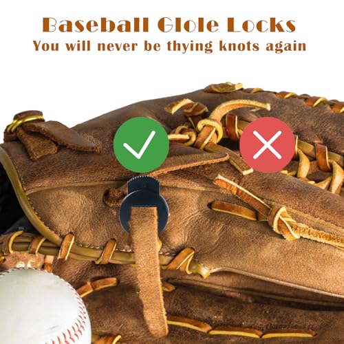 12 Pack Baseball Glove Lace Locks - Adjustable No Tie Elastic Locks