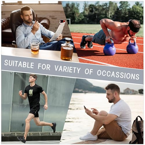Mens Ankle Socks - Low Cut Cotton Running Socks, 8 Pairs in Black, White, Grey