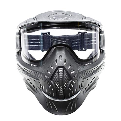 HSTL Goggle Paintball Airsoft Mask - Anti Fog Thermal Lens - Black/Clear