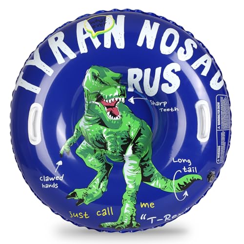 36" Inflatable Snow Tube for Kids - Dinosaur Design