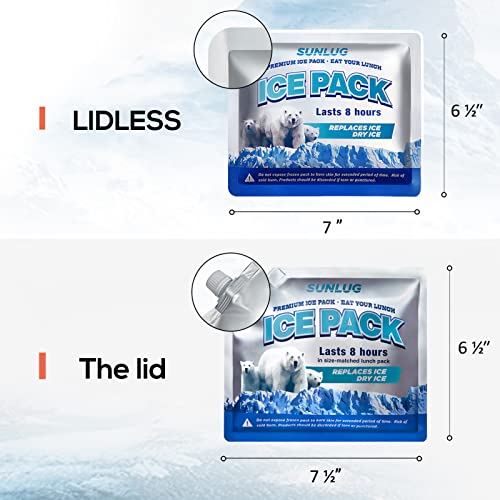 Reusable Ice Packs for Coolers - 2 Pack Lunch Box Ice Packs