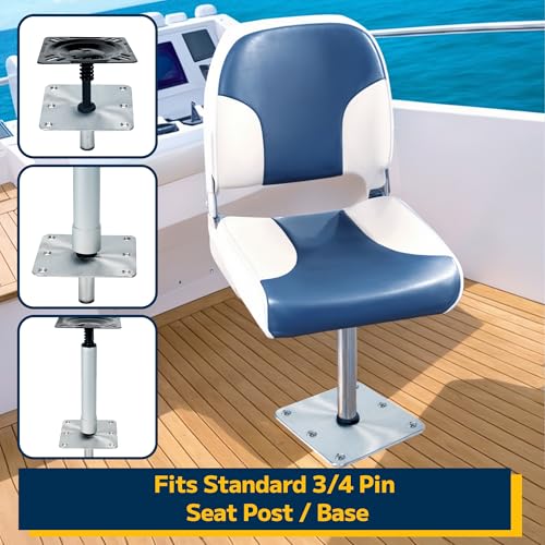Marinexplore 2 Pack Stainless Steel Boat Seat Base 7x7 inch for 3/4" Pin Post Socket