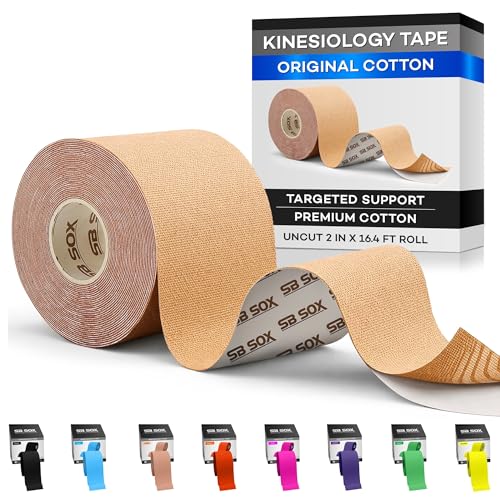 Kinesiology Tape Roll - 16ft Cotton Athletic Support - Nude