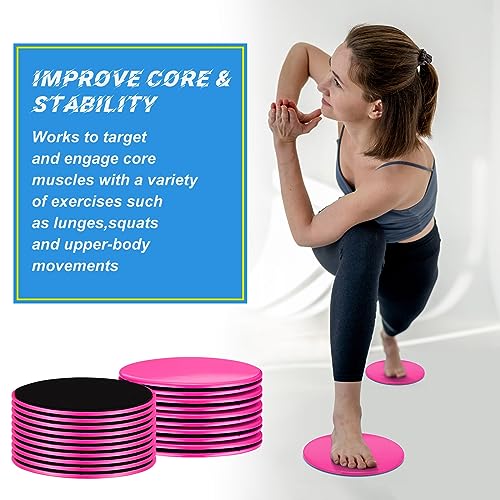 Core Sliders Exercise Glider Discs - 24 Pcs Rose Red