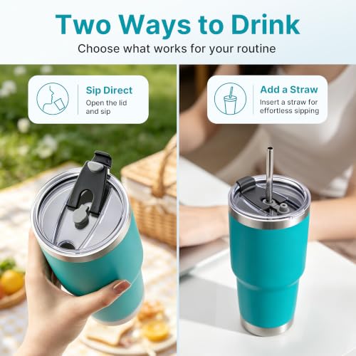 30oz Tumbler Lid - Compatible with YETI, Black, 1 Pack