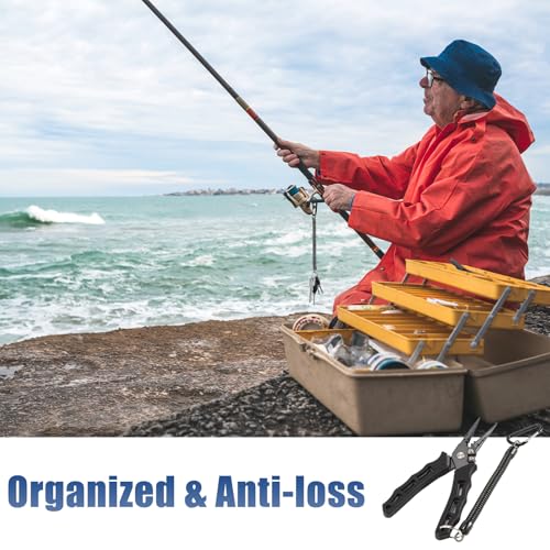 Heavy Duty Fishing Lanyards - 6 Pack Retractable Coil Keychains
