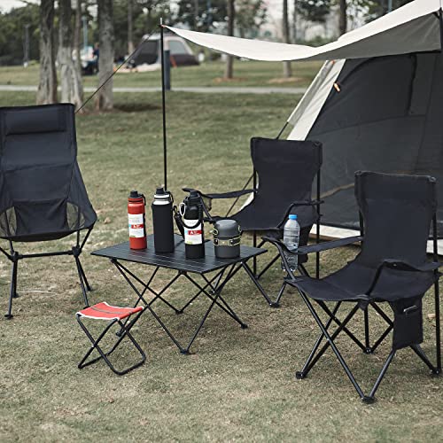 Damei Century Black Folding Camping Chair 4-Pack Portable Outdoor Seating