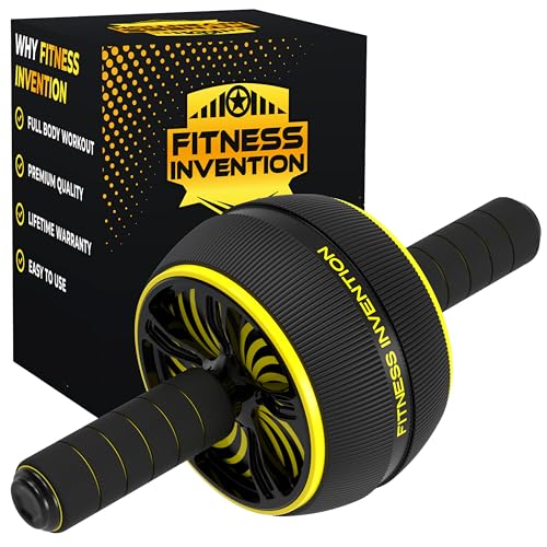 Ab Roller Wheel with Knee Mat - Black & Gold Home Gym Equipment