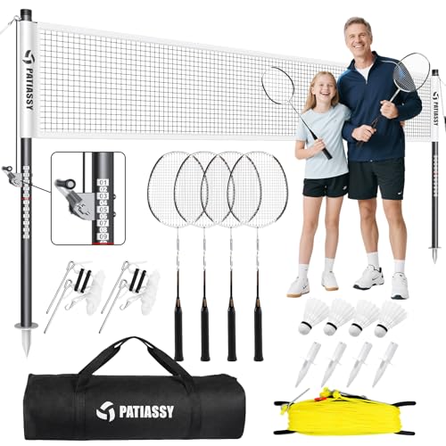 Professional Badminton Set with Net & Rackets - B-White