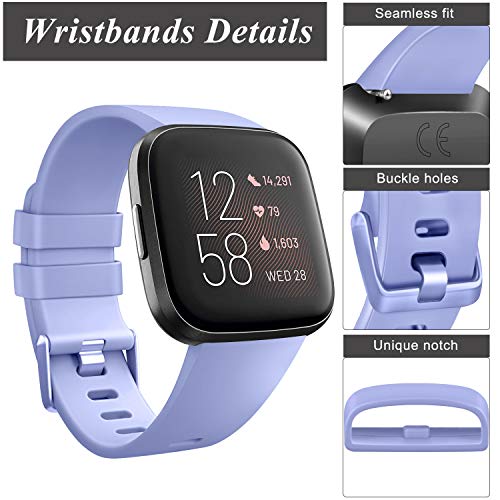 Soft Elastomer Replacement Sport Band for Versa 2/Lite/SE - Lavender, Large