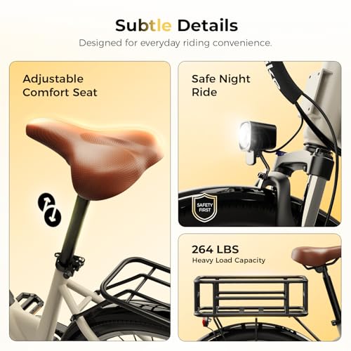 Electric Commuter Bike - Heybike Cityscape 2.0, 1200W Motor, 50 Miles, Chalky White