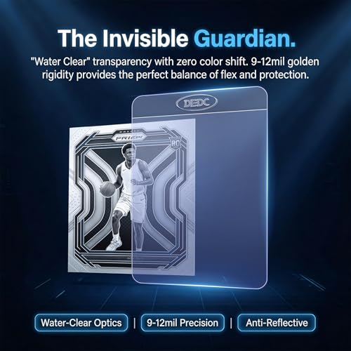 DEDC 200Pcs Semi-Rigid Card Holders 1/2 Lip Tall Trading Card Sleeves for PSA SGC BGS CSG