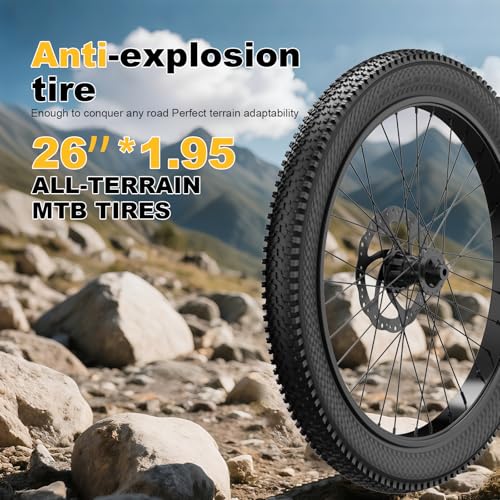 26x1.95 Mountain Bike Tires - 2-Pack with Anti-Stab Weave
