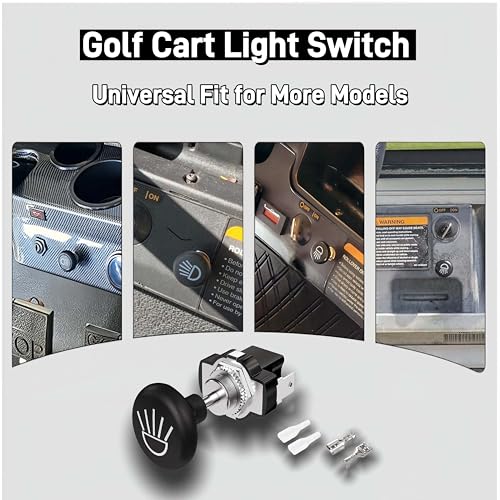 Black Universal Push-Pull Golf Cart Light Switch for EZGO, Club Car, Yamaha